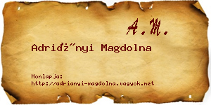 Adriányi Magdolna névjegykártya